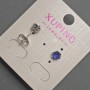Xuping Stud Earrings with Blue Crystal, Diameter 5mm +/- Rhodium