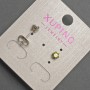 Xuping Stud Earrings with Olive Crystal, Diameter 4mm +/- Rhodium