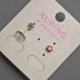 Xuping Stud Earrings with Red Crystal, Diameter 4mm +/- Rhodium