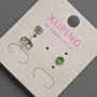 Xuping Stud Earrings with Green Crystal, Diameter 4mm +/- Rhodium