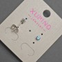 Xuping Stud Earrings with Blue Crystal, Diameter 3mm +/- Rhodium