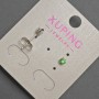 Xuping Stud Earrings with Green Crystal, Diameter 3mm+- Rhodium