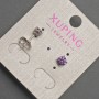 Xuping Stud Earrings with Purple Crystal, Diameter 5mm+- Rhodium