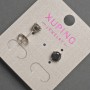 Xuping Stud Earrings with Black Crystal, Diameter 6mm+- Rhodium Plated