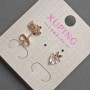 Xuping Heart Stud Earrings with White Crystal, Diameter 7x10mm +/- 18K Gold Plating