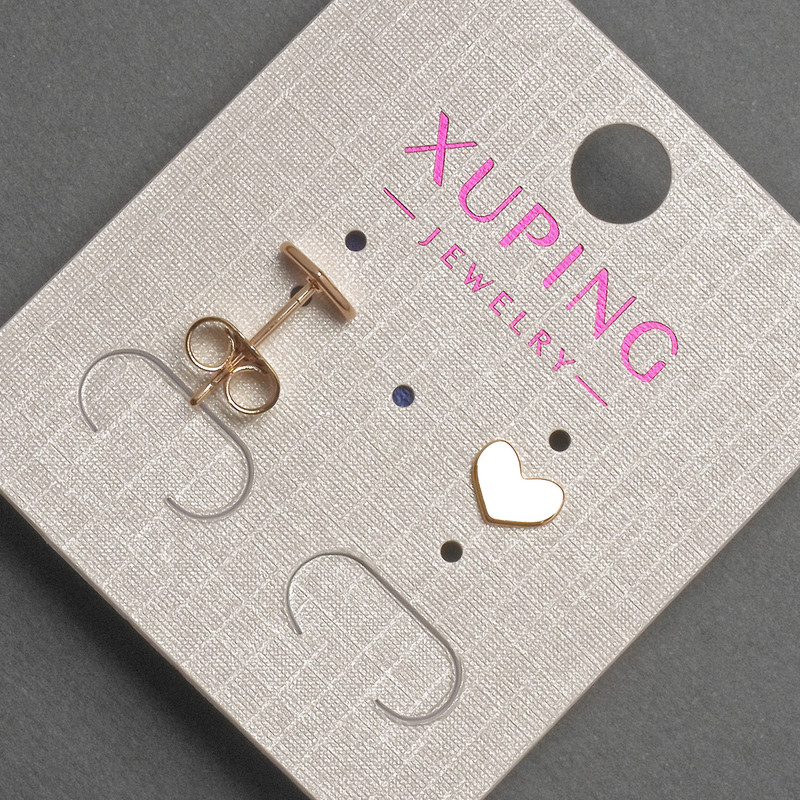 Xuping Heart Stud Earrings, Diameter 7x5mm+- 18K Gold Plating