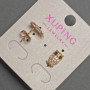 Xuping Owl Stud Earrings with White and Black Rhinestones, Diameter 7mm, Length 12mm+- 18K Gold Plating