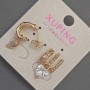 Xuping Heart Stud Earrings with White Crystal, Diameter 21x12mm+- 18K Gold Plated
