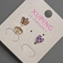 Xuping Heart Stud Earrings with Purple Crystal, Diameter 7mm+/- 18K Gold Plating