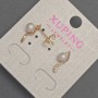 Xuping Stud Earrings with White Rhinestones and a Pearl, diameter 5mm, length 15mm+- 18K Gold Plated