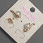 Xuping Stud Earrings with White Rhinestones and a Pearl, diameter 9mm, length 20mm+- 18K Gold Plated