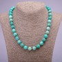 Natural amazonite bead necklace, smooth round beads diameter 10(±)mm, length 45cm