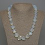 Synthetic Moonstone Faceted Beads Necklace, diameter 13-15x12-15mm+- graduated, with clasp, length 50cm+