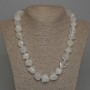 Necklace Rock Crystal Natural Stone Faceted Beads, Diameter 14x14mm+/- with Clasp, Length 50cm+