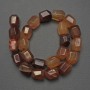 Carnelian Beads, natural stone, faceted, diameter 16x13mm+/- on a string, length 39cm+