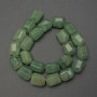 Jade Beads, natural stone, faceted, diameter 16x13mm+/- on a string, length 38cm+