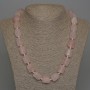 Rose Quartz Necklace, Natural Faceted Stone Beads, Diameter 16x13mm+/-, with Clasp, Length 50cm+