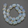 Moonstone Beads, natural stone faceted, diameter 16x13mm+/- on fishing line, length 38cm+