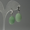 Jade Earrings, faceted oval, diameter 15x20mm+/-, length 36mm+