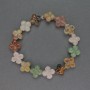 Assorted Beads of Natural Stone Clover Shaped 14×14mm ±, Length 20cm ±