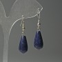 Lapis Lazuli Drop Earrings, diameter 10x25mm+-, length 40mm+