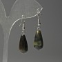 Tiger's Eye Drop Earrings, Diameter 10x25mm+/-, Length 40mm+