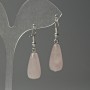 Rose Quartz Drop Earrings, diameter 10x25mm+-, length 40mm+