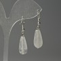 Rock Crystal Drop Earrings, Diameter 10x25mm+/-, Length 40mm+