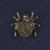 Spider Brooch with Rhinestones, Gold-Tone Metal, 24x23mm+
