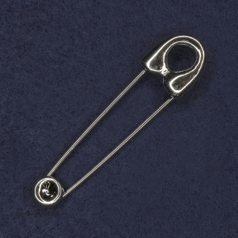 Pin Brooch, 17x72mm+/-, Silver-Tone Metal