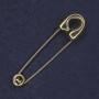 Pin Brooch 17x72mm+/-, Gold-Tone Metal