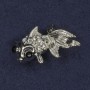 Fish Brooch with Crystals, Silver-Tone Metal, 18x29mm+