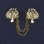 Cardigan Brooch, Diameter 22x25mm+/- Gold-Tone Metal Chain, Length 9cm+