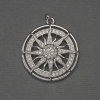 Star Pendant with White Rhinestones, Silver-Tone Metal, Diameter 25mm+/-, Length 30mm+