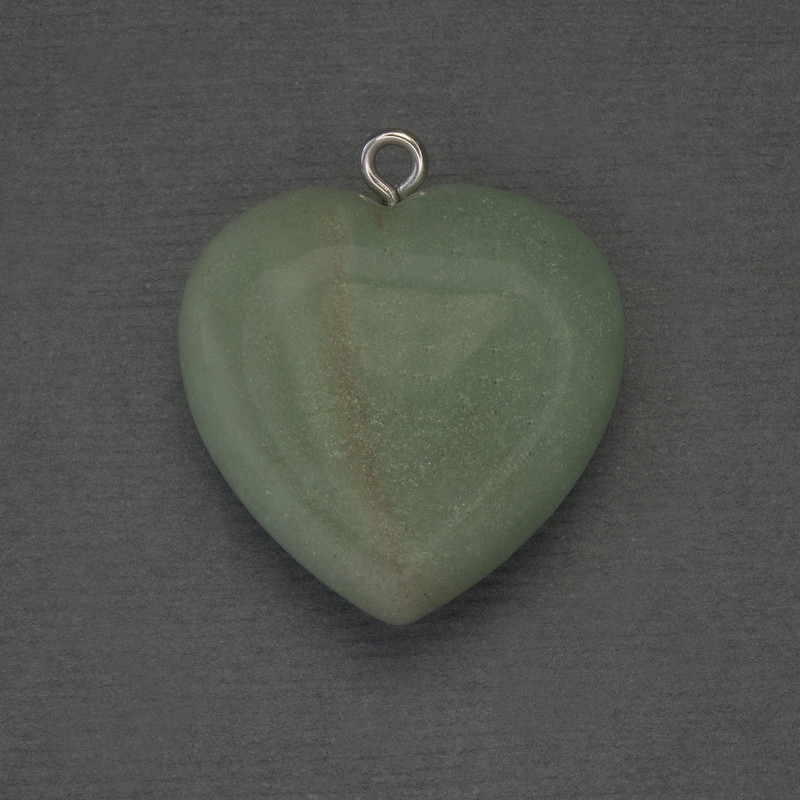 Jade Heart Pendant 25x25x27mm+