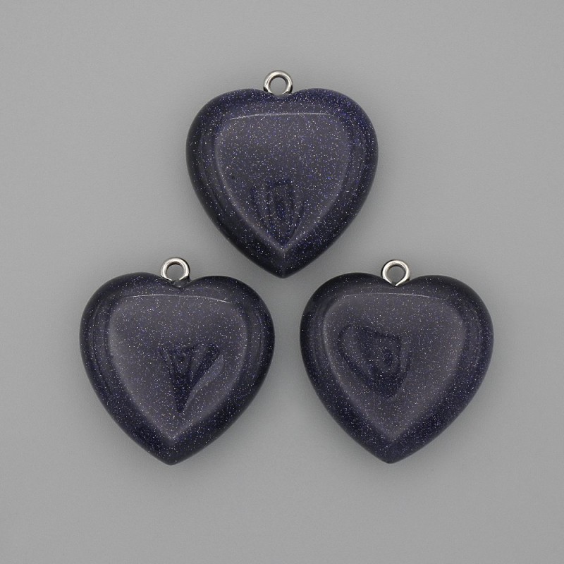 Cairo Night Aventurine Heart Pendant, 25x25x27mm+