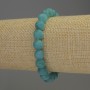 Aquamarine Smooth Bead Bracelet, diameter 8mm+-, length 18cm+- stretch