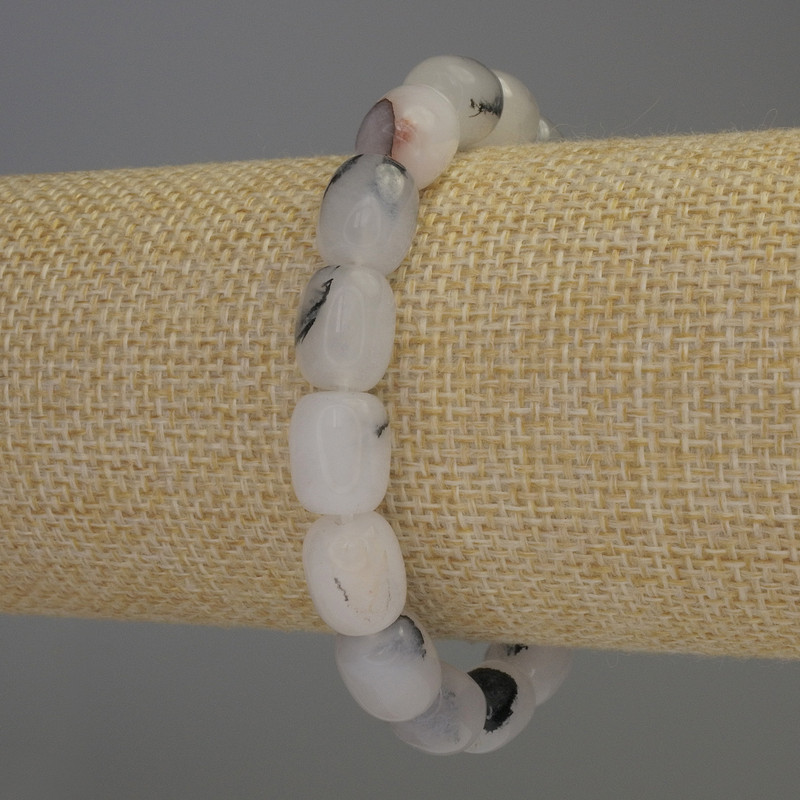 Rutilated Quartz (Hair Stone) Barrel Bracelet, Diameter 11x9mm+-, Length 18cm+- Stretch