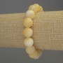 Yellow Agate Bracelet, smooth ball beads, diameter 12mm+-, length 18cm stretch