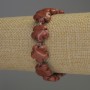 Red Jasper Flower Bracelet, diameter 15mm+- beads 3mm+-, length 18mm+- stretch