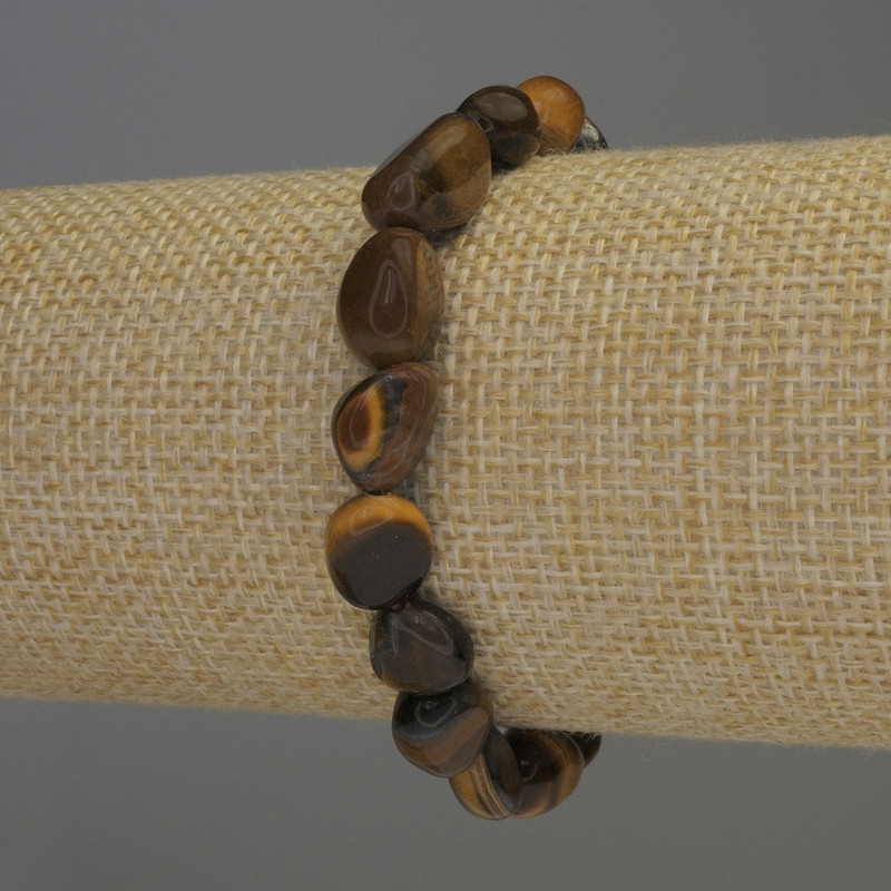 Tiger's Eye Nugget Bracelet, diameter 10-12x9mm+-, length 18cm stretch