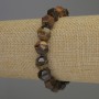 Tiger's Eye Bracelet, Faceted Beads, Diameter 10x9mm+/-, Length 18cm, Stretch