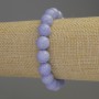 Blue Agate (pressed) Bracelet, smooth round bead, diameter 10mm+-, length 18cm stretch