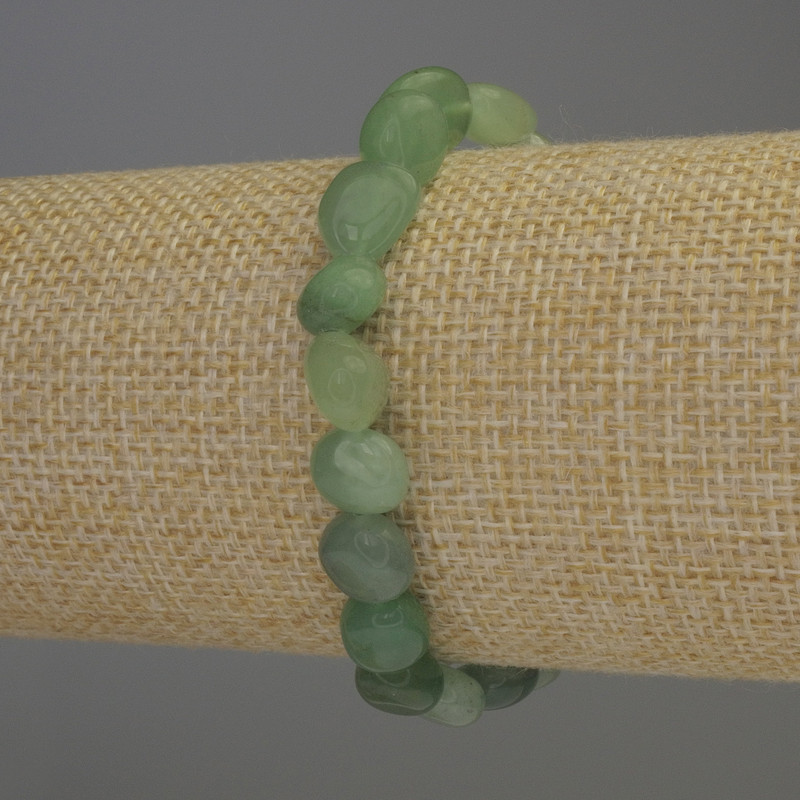 Nephrite Jade Bracelet, tumbled, diameter 12x8mm+-, length 18cm+- stretch