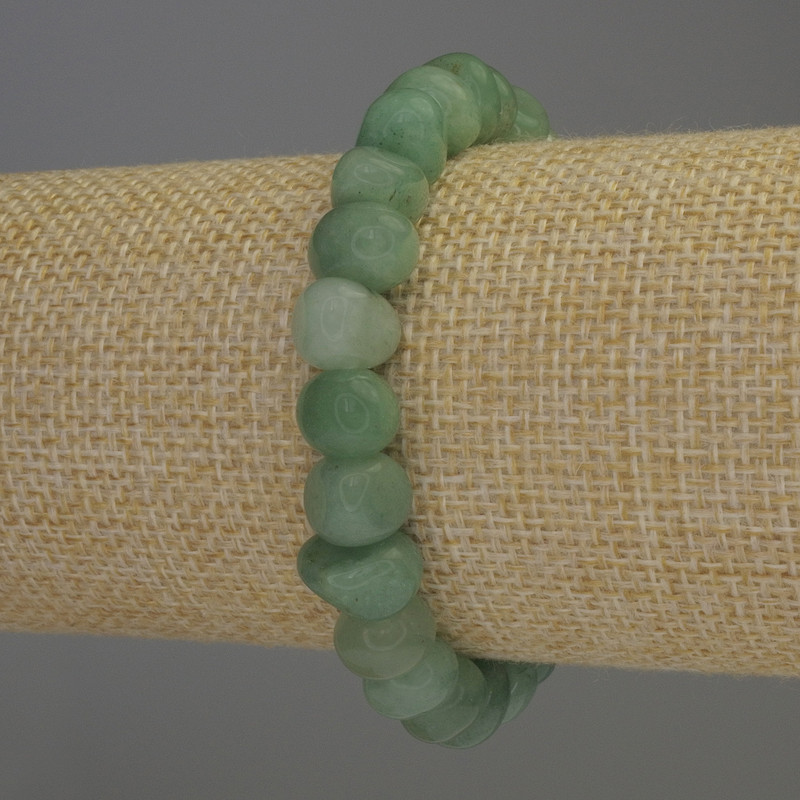 Jade Tumbled Bracelet, Diameter 10x7mm+/-, Length 18cm+/- Stretch