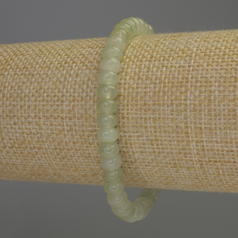 Jade Bracelet, Rondelle, Diameter 6x4mm+-, Length 18cm+-, Stretch