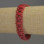 Coral Bracelet, double-strand rice beads, diameter 13x5mm+-, smooth ball beads diameter 4mm+-, length 18cm stretch