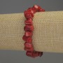 Coral Bracelet, column beads, diameter 6-12x7mm+-, length 18cm stretch