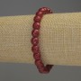 Coral Bracelet, Faceted Bead, Diameter 8mm+-, Length 18cm, Stretch