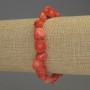 Orange Coral Tumbled Bead Bracelet, diameter 7-10x9mm±, length 18cm stretch